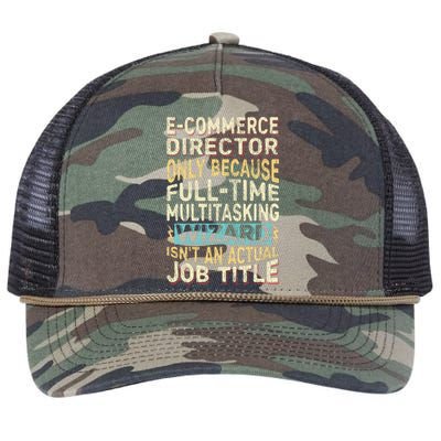 Funny Ecommerce Director Multitasking Wizard Quote Retro Rope Trucker Hat Cap