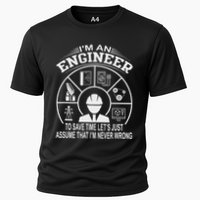 Funny Engineer Dad Save Time Design Cooling Performance Crew T-Shirt