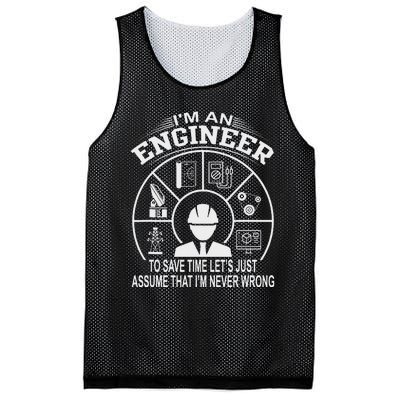 Funny Engineer Dad Save Time Design Mesh Reversible Basketball Jersey Tank