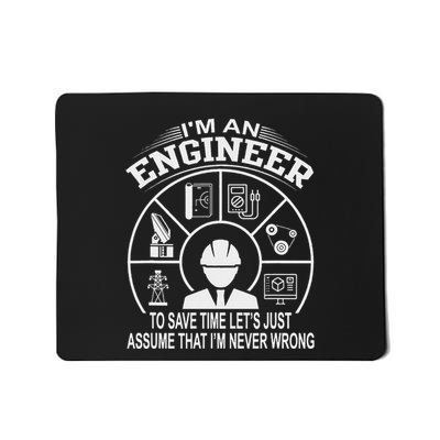 Funny Engineer Dad Save Time Design Mousepad