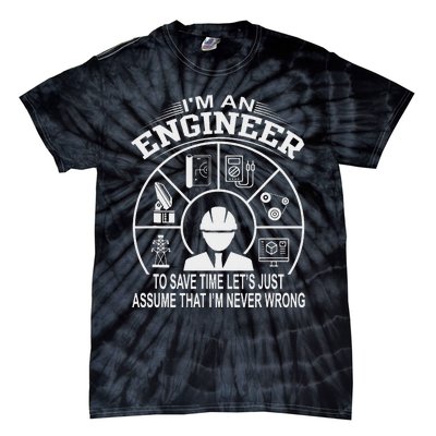 Funny Engineer Dad Save Time Design Tie-Dye T-Shirt