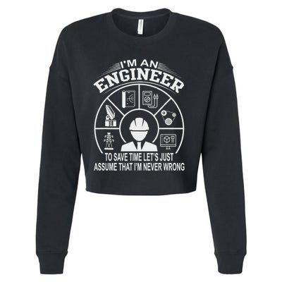 Funny Engineer Dad Save Time Design Cropped Pullover Crew