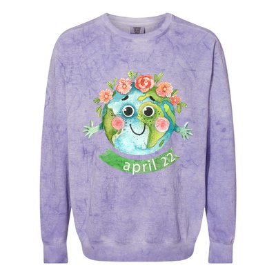 Floral Earth Day April Colorblast Crewneck Sweatshirt