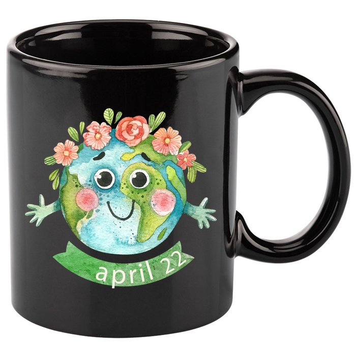 Floral Earth Day April 11oz C Handle Ceramic Mug