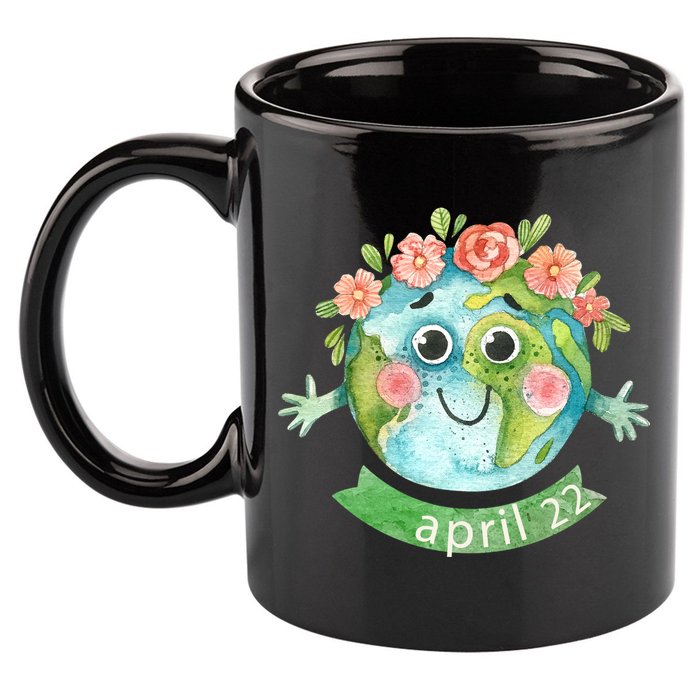 Floral Earth Day April 11oz C Handle Ceramic Mug