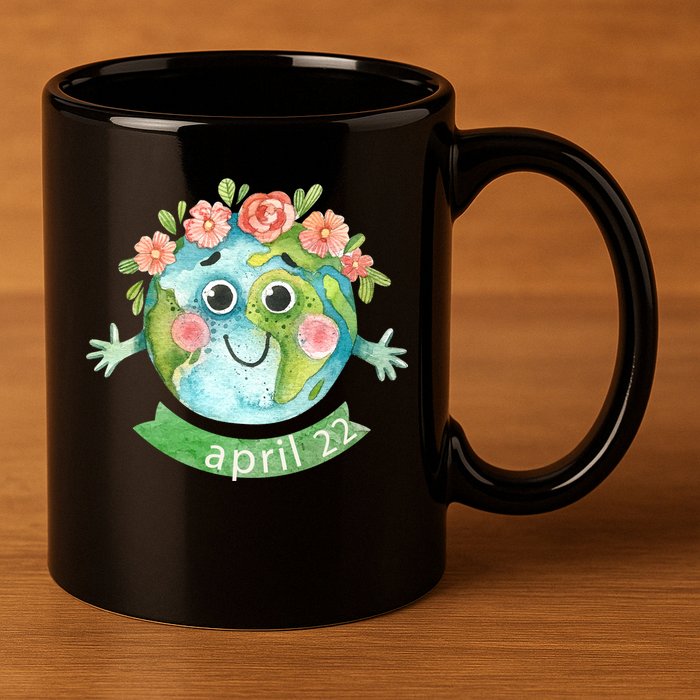 Floral Earth Day April 11oz C Handle Ceramic Mug