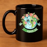 Floral Earth Day April 11oz C Handle Ceramic Mug