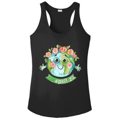 Floral Earth Day April Ladies PosiCharge Competitor Racerback Tank