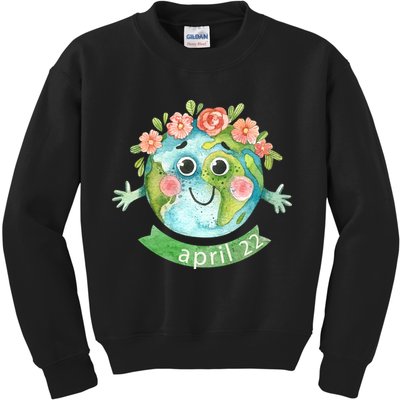 Floral Earth Day April Kids Sweatshirt
