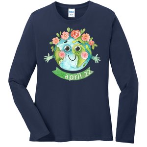 Floral Earth Day April Ladies Long Sleeve Shirt