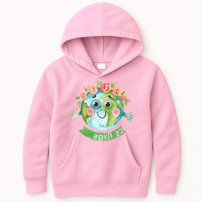 Floral Earth Day April Kids Hoodie