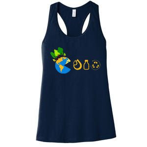 Funny Earth Day Reduce Reuse Recycles Women's Racerback Tank