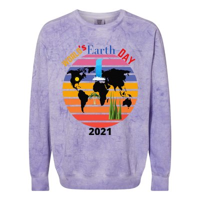 Funny Earth's Day Gift Colorblast Crewneck Sweatshirt