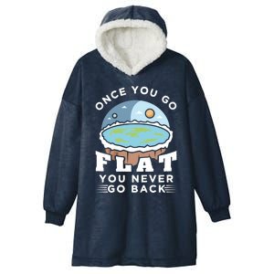 Flat Earth Design Idea Once You Go Flat Conspiracy Theories Gift Hooded Wearable Blanket