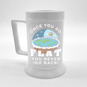 Flat Earth Design Idea Once You Go Flat Conspiracy Theories Gift Beer Stein