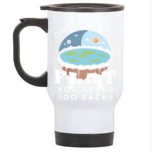 Flat Earth Design Idea Once You Go Flat Conspiracy Theories Gift Stainless Steel Travel Mug