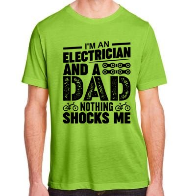 Funny Electrician Dad Nothing Shocks Me Adult ChromaSoft Performance T-Shirt