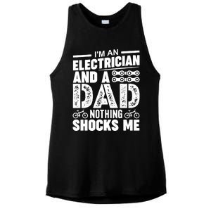 Funny Electrician Dad Nothing Shocks Me Ladies PosiCharge Tri-Blend Wicking Tank