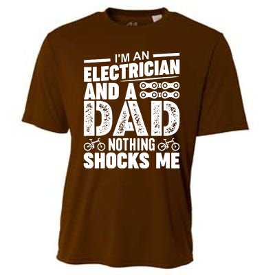 Funny Electrician Dad Nothing Shocks Me Cooling Performance Crew T-Shirt