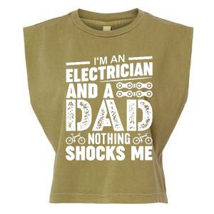 Funny Electrician Dad Nothing Shocks Me Garment-Dyed Women's Muscle Tee