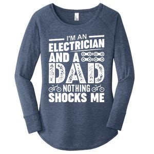 Funny Electrician Dad Nothing Shocks Me Women's Perfect Tri Tunic Long Sleeve Shirt