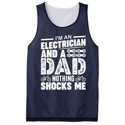 Funny Electrician Dad Nothing Shocks Me Mesh Reversible Basketball Jersey Tank