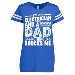 Funny Electrician Dad Nothing Shocks Me Enza Ladies Jersey Football T-Shirt