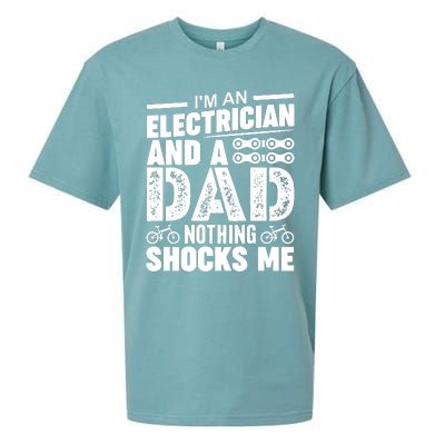 Funny Electrician Dad Nothing Shocks Me Sueded Cloud Jersey T-Shirt