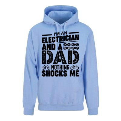 Funny Electrician Dad Nothing Shocks Me Unisex Surf Hoodie