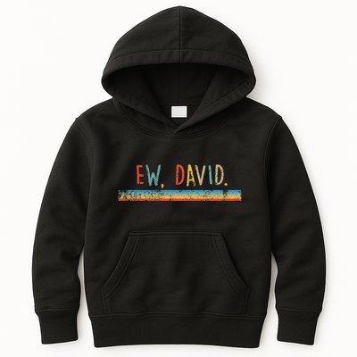 Funny Ew David. Vintage Retro Distressed Kids Hoodie