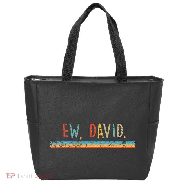 Funny Ew David. Vintage Retro Distressed Zip Tote Bag