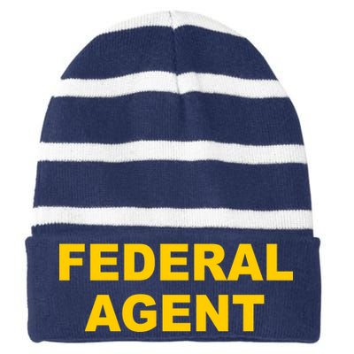 Federal Agent Striped Beanie with Solid Band