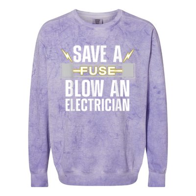 Funny Electrician Electrical Fuse Engineers Colorblast Crewneck Sweatshirt