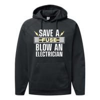 Funny Electrician Electrical Fuse Engineers Performance Fleece Hoodie