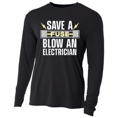 Funny Electrician Electrical Fuse Engineers Cooling Performance Long Sleeve Crew