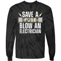 Funny Electrician Electrical Fuse Engineers Tie-Dye Long Sleeve Shirt