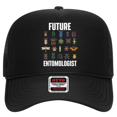 Future Entomologist Entomology Insect Lover Bug Collector High Crown Mesh Back Trucker Hat