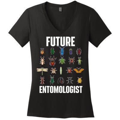 Future Entomologist Entomology Insect Lover Bug Collector Women's V-Neck T-Shirt