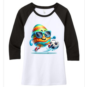 Funny Easter Egg Eggs Soccer Lovers Players Women's Tri-Blend 3/4-Sleeve Raglan Shirt