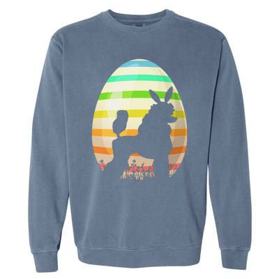 Funny Easter Egg Vintage Style Standard Poodle Dog Easter Garment-Dyed Sweatshirt