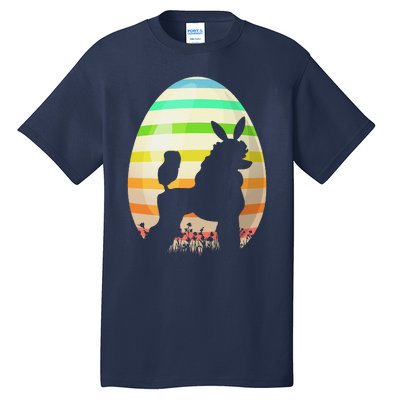 Funny Easter Egg Vintage Style Standard Poodle Dog Easter Tall T-Shirt