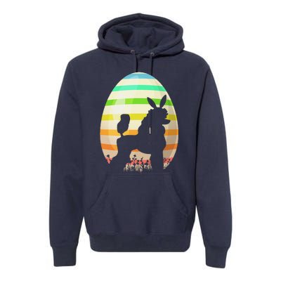 Funny Easter Egg Vintage Style Standard Poodle Dog Easter Premium Hoodie