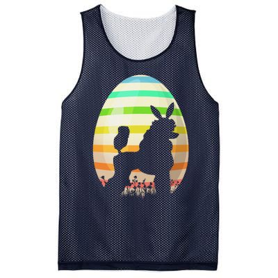 Funny Easter Egg Vintage Style Standard Poodle Dog Easter Mesh Reversible Basketball Jersey Tank