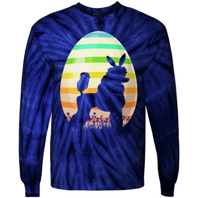 Funny Easter Egg Vintage Style Standard Poodle Dog Easter Tie-Dye Long Sleeve Shirt