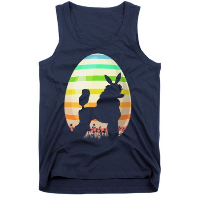 Funny Easter Egg Vintage Style Standard Poodle Dog Easter Tank Top