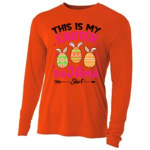 Funny Easter Egg Bunny Ears This Is My Easter Pajama Gift Cooling Performance Long Sleeve Crew