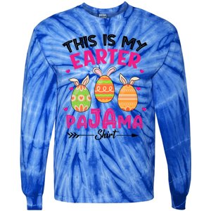 Funny Easter Egg Bunny Ears This Is My Easter Pajama Gift Tie-Dye Long Sleeve Shirt