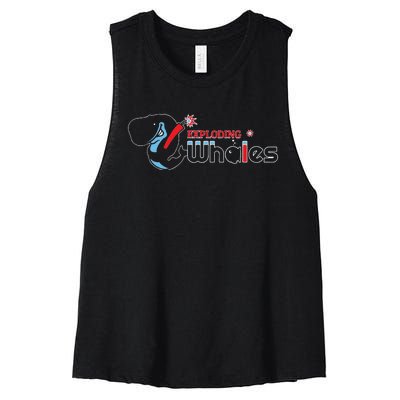 Funny Eugene Emeralds Exploding Whales Women's Racerback Cropped Tank