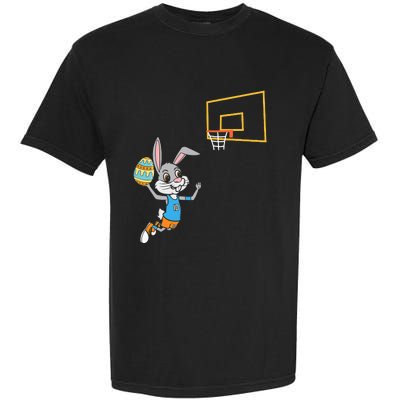 Funny Easter Egg Bunny Dunk Basketball Game Easter Garment-Dyed Heavyweight T-Shirt