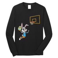 Funny Easter Egg Bunny Dunk Basketball Game Easter Long Sleeve Shirt